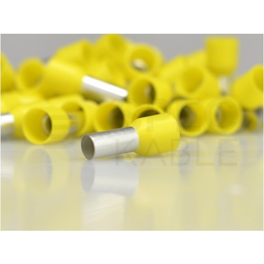Końcówka tulejkowa izolowana typ HI / TE DIN 25mm2 / 16mm miedziana cynowana galwanicznie żółta ERKO 50szt.