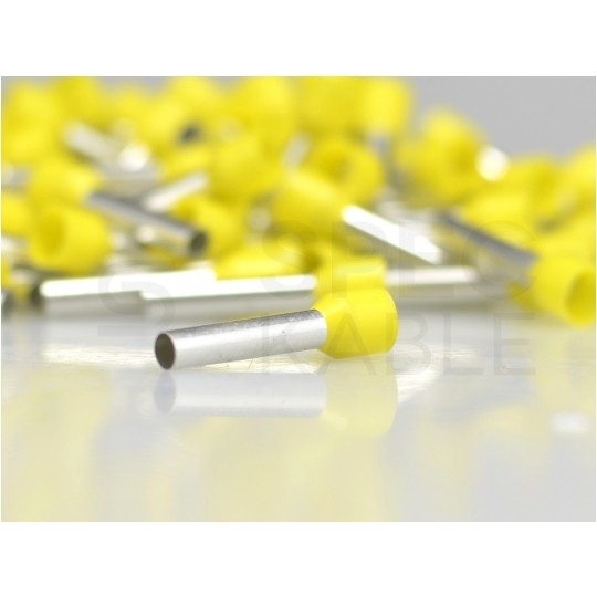 Końcówka tulejkowa izolowana typ HI / TE DIN 6,0mm2 / 10mm miedziana cynowana galwanicznie żółta ERKO 100szt.