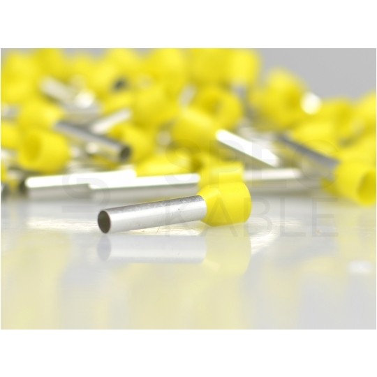 Końcówka tulejkowa izolowana typ HI / TE DIN 6,0mm2 / 12mm miedziana cynowana galwanicznie żółta ERKO 100szt.