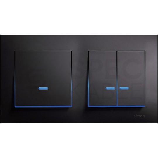 KONTAKT-SIMON 54 Gniazdo komputerowe 1xRJ45 kat.5e + telefoniczne RJ12 czarne