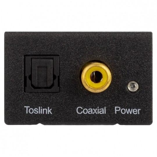 Konwerter Audio cyfrowo-analogowy RCA Cinch / TOSLINK -> 2x RCA Cinch aktywny (gniazdo DC 5V 2A) czarny