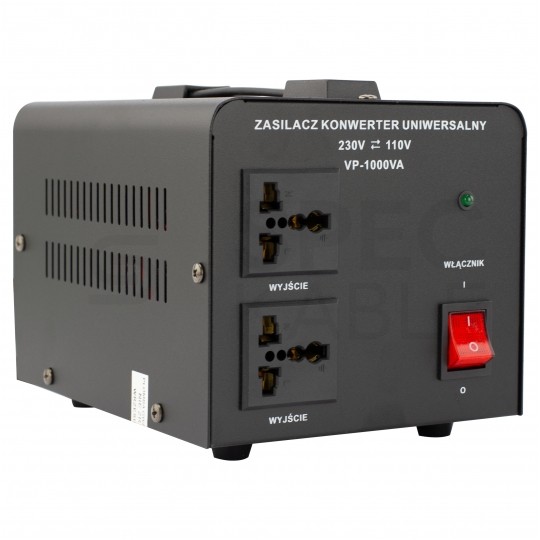 Konwerter przetwornica napięcia 230V-110V 1000VA (2-kierunkowa 110V-230V) do zasilania urządzeń z USA