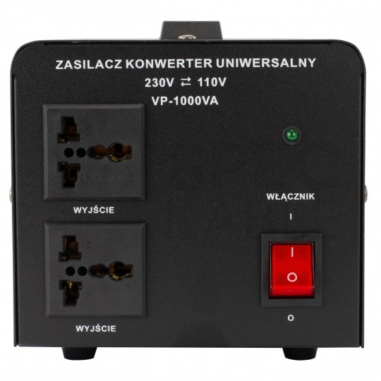 Konwerter przetwornica napięcia 230V-110V 1000VA (2-kierunkowa 110V-230V) do zasilania urządzeń z USA