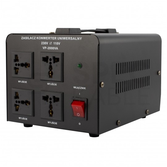 Konwerter przetwornica napięcia 230V-110V 2000VA (2-kierunkowa 110V-230V) do zasilania urządzeń z USA