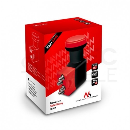 Konwerter satelitarny 70dB LNB Quad High Gain Maclean MCTV-671