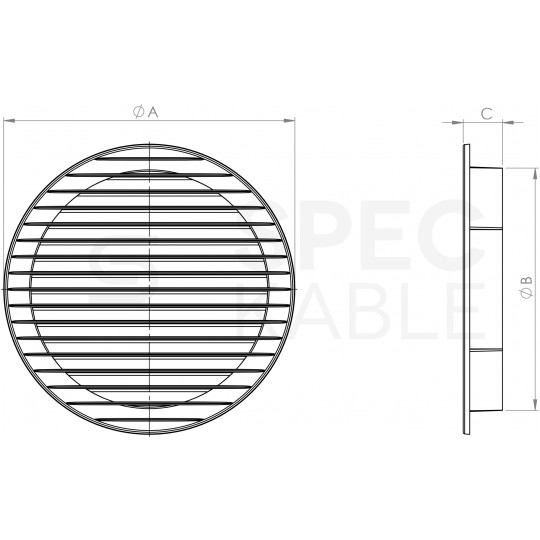 Kratka wentylacyjna okrągła z siatką fi:100mm biała airRoxy 02-146