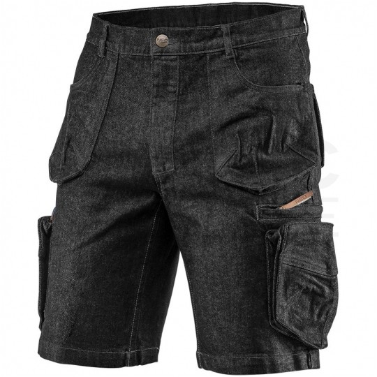 Krótkie spodenki robocze DENIM jeansowe czarne rozmiar L/52 NEO 81-273-L