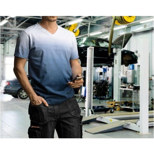 Krótkie spodenki robocze DENIM jeansowe czarne rozmiar L/52 NEO 81-273-L