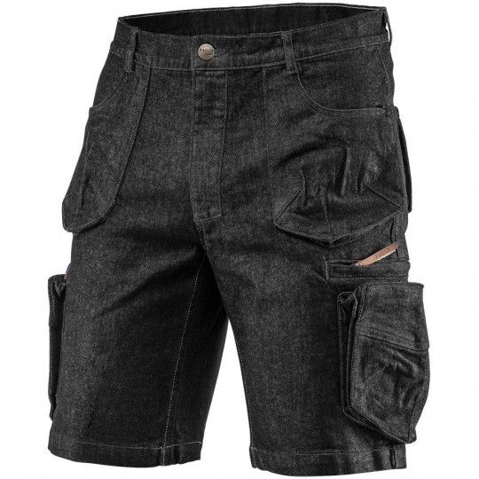 Krótkie spodenki robocze DENIM jeansowe czarne rozmiar XL/54 NEO 81-273-XL