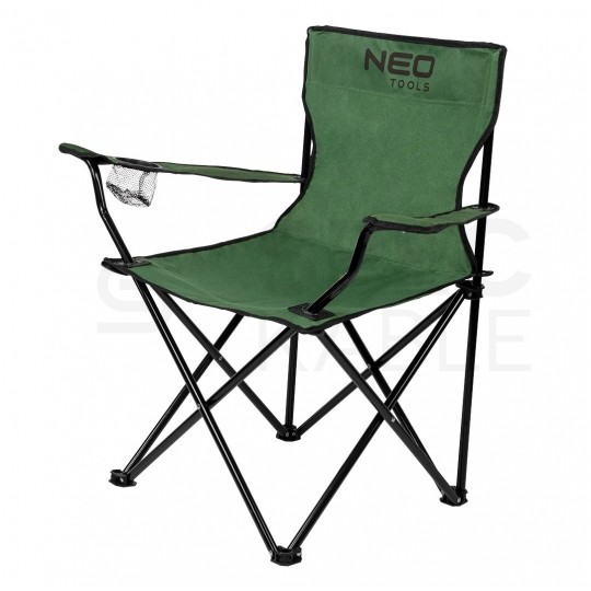 Krzesełko biwakowe, turystyczne składane wodoodporne zielone 79x79x45cm NEO 63-157