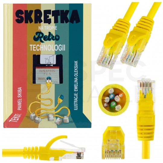 Książka dla dzieci "Skrętka na tropie retro technologii" Paweł Skiba + GRATIS patchcord NEKU