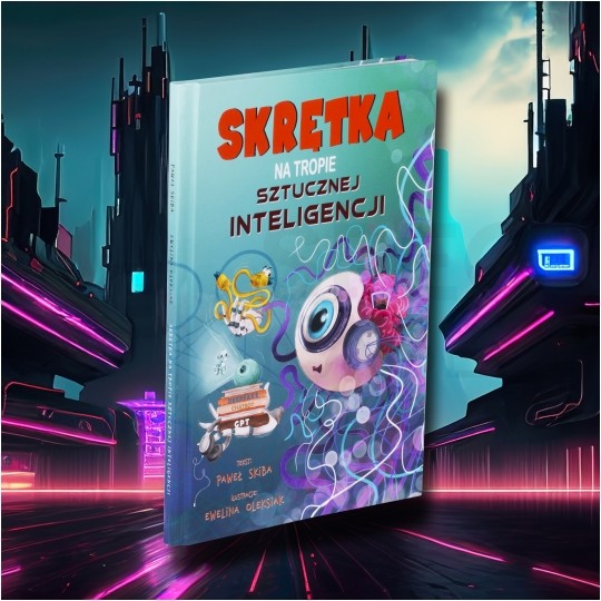 Książka dla dzieci "Skrętka na tropie sztucznej inteligencji" Paweł Skiba + GRATIS patchcord NEKU