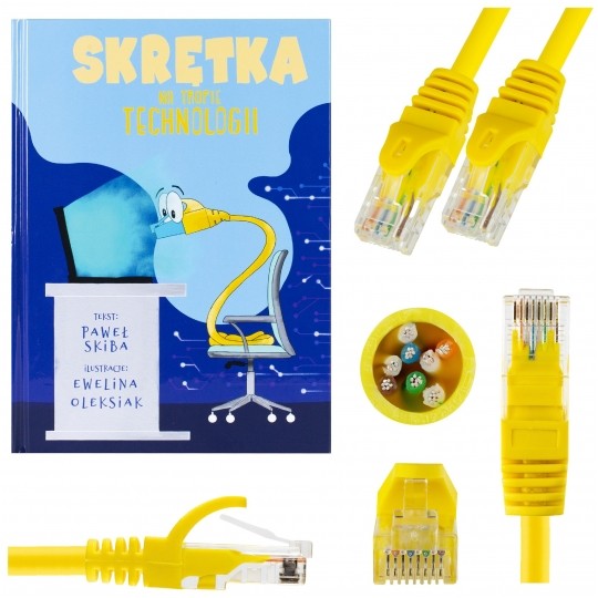 Książka dla dzieci "Skrętka na tropie technologii" Paweł Skiba + GRATIS patchcord NEKU
