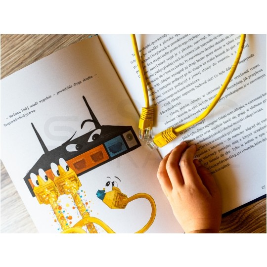 Książka dla dzieci "Skrętka na tropie technologii" Paweł Skiba (wydanie angielskie) + GRATIS patchcord NEKU