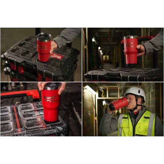 Kubek termiczny termos 887ml czerwony PACKOUT MILWAUKEE