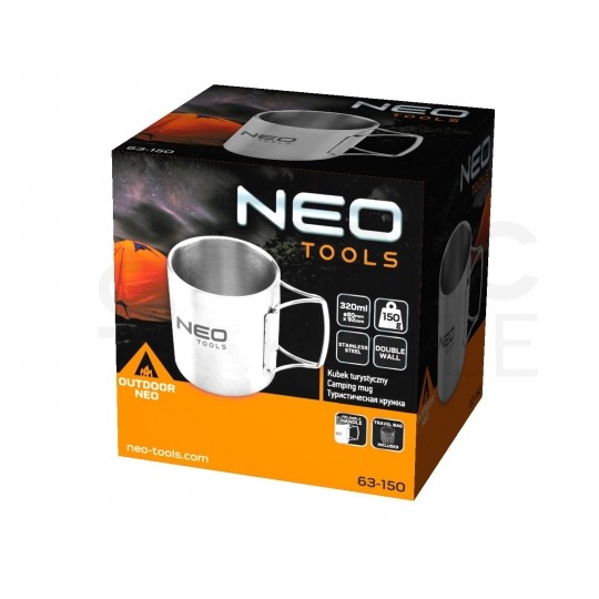 Kubek turystyczny 320ml ze stali nierdzewnej NEO 63-150