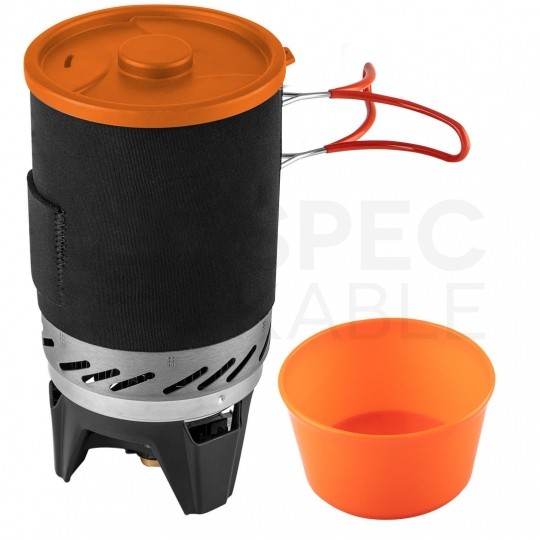 Kuchenka turystyczna, survivalowa (komplet garnek 1L, talerz 400ml + palnik) 3w1 NEO 63-151