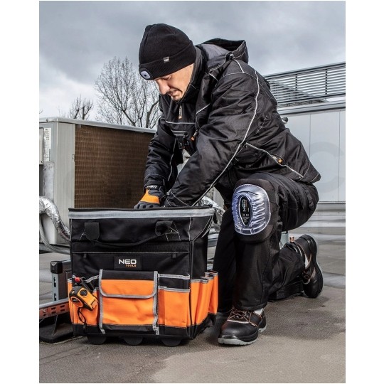 Kurtka ocieplana z kapturem, czarna Oxford robocza rozmiar L/52 NEO 81-570-L