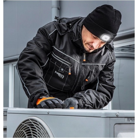 Kurtka ocieplana z kapturem, czarna Oxford robocza rozmiar XL/56 NEO 81-570-XL