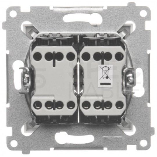 Łącznik krzyżowy podwójny bez piktogramu SIMON 54 biały 10AX Kontakt Simon DW7/2.01/X/11