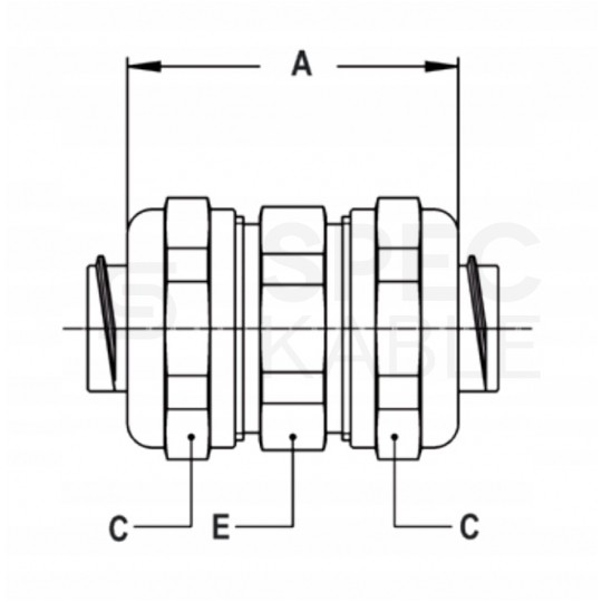 Łącznik metalowy prosty DN-16 do rur karbowanych Anaconda 16mm IP65 złączka z pierścieniem poliamidowym ANAMET