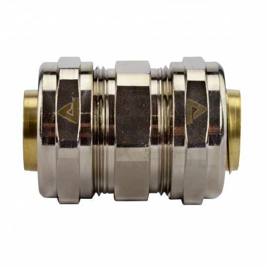 Łącznik metalowy prosty DN-32 do rur karbowanych Anaconda 32mm IP65 złączka z pierścieniem poliamidowym ANAMET