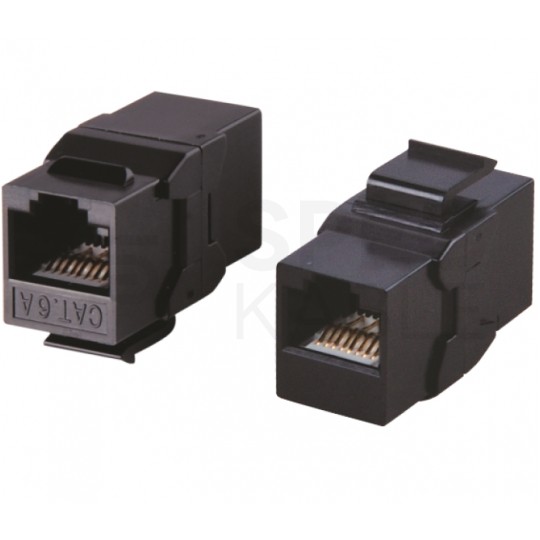Łącznik modularny keystone czarny 2xRJ45 8P8C kat.6A nieekranowany UTP ALANTEC
