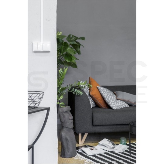 Łącznik podwójny SIMON Aquaclick natynkowy bryzgoszczelny IP44 czarny matowy 10AX Kontakt Simon ACW2/49