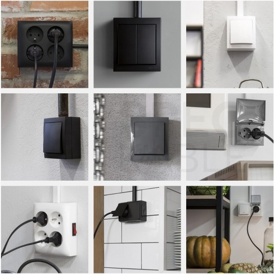 Łącznik schodowy pojedynczy SIMON Aquaclick natynkowy bryzgoszczelny IP44 biały 10AX Kontakt Simon ACW6/11