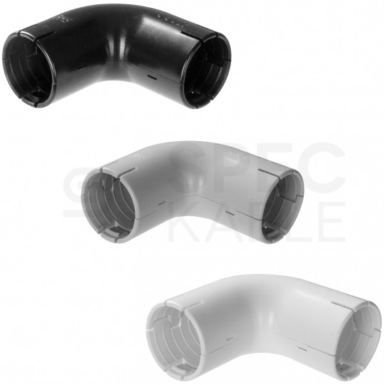 Łącznik składany kątowy LSK 20 biały do rur sztywnych (RL i RLM) oraz karbowanych (RKGL i RKGS) AKS