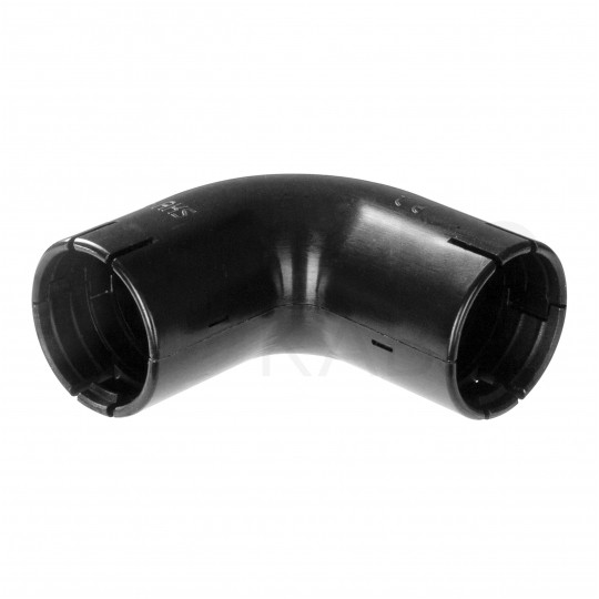 Łącznik składany kątowy LSK 20 czarny do rur sztywnych (RL i RLM) oraz karbowanych (RKGL i RKGS) AKS