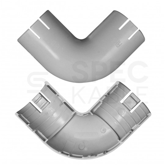 Łącznik składany kątowy LSK 20 szary do rur sztywnych (RL i RLM) oraz karbowanych (RKGL i RKGS) AKS