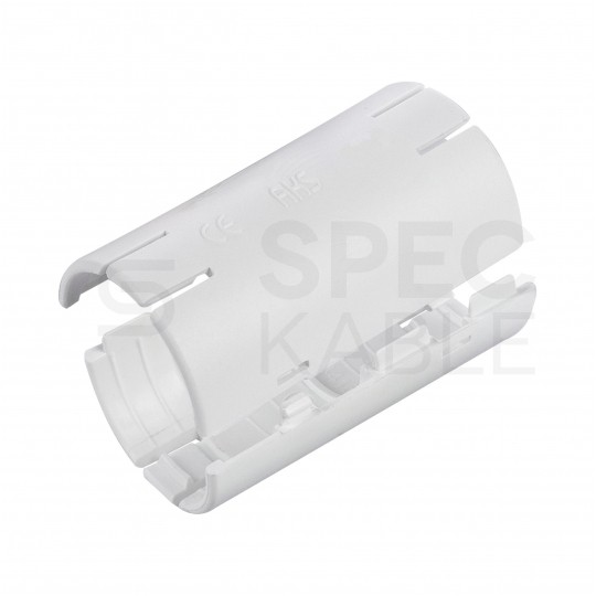 Łącznik składany prosty LSP 16 biały do rur sztywnych (RL i RLM) oraz karbowanych (RKGL i RKGS) AKS [komplet 3szt]