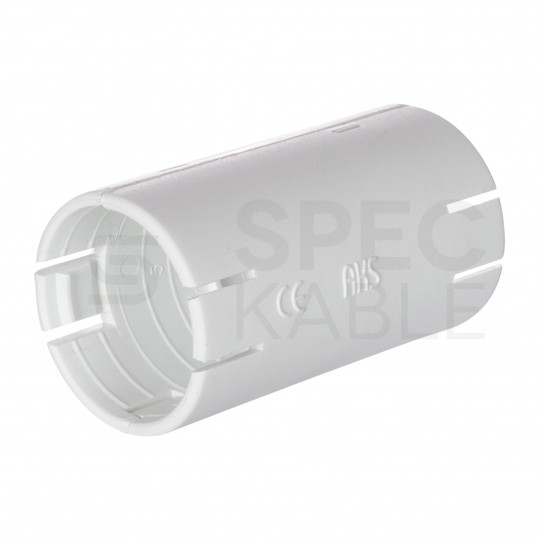 Łącznik składany prosty LSP 16 biały do rur sztywnych (RL i RLM) oraz karbowanych (RKGL i RKGS) AKS [komplet 3szt]