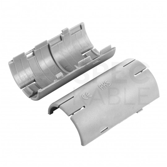 Łącznik składany prosty LSP 20 szary do rur sztywnych (RL i RLM) oraz karbowanych (RKGL i RKGS) AKS [komplet 3szt]