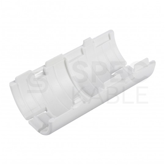 Łącznik składany prosty LSP 25 biały do rur sztywnych (RL i RLM) oraz karbowanych (RKGL i RKGS) AKS [opakowanie 45szt]