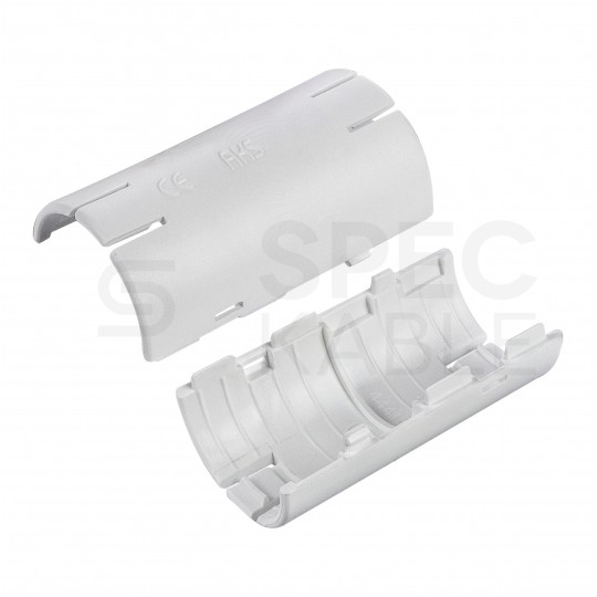 Łącznik składany prosty LSP 25 biały do rur sztywnych (RL i RLM) oraz karbowanych (RKGL i RKGS) AKS [opakowanie 45szt]