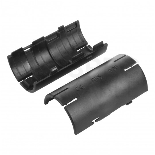 Łącznik składany prosty LSP 25 czarny do rur sztywnych (RL i RLM) oraz karbowanych (RKGL i RKGS) AKS [opakowanie 45szt]