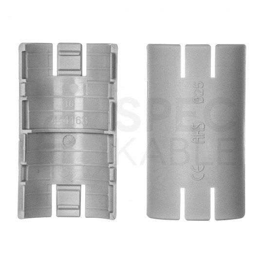 Łącznik składany prosty LSP 25 szary do rur sztywnych (RL i RLM) oraz karbowanych (RKGL i RKGS) AKS [komplet 3szt]