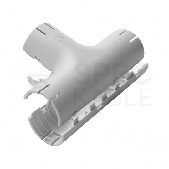 Łącznik składany trójnik LST 20 szary do rur sztywnych (RL i RLM) oraz karbowanych (RKGL i RKGS) AKS