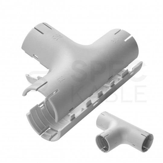 Łącznik składany trójnik LST 20 szary do rur sztywnych (RL i RLM) oraz karbowanych (RKGL i RKGS) AKS [opakowanie 15szt]