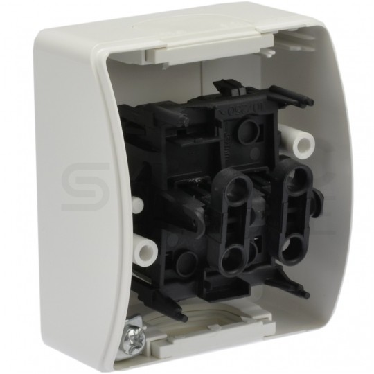 Łącznik świecznikowy podwójny natynkowy hermetyczny IP44 biały Koala ViPlast