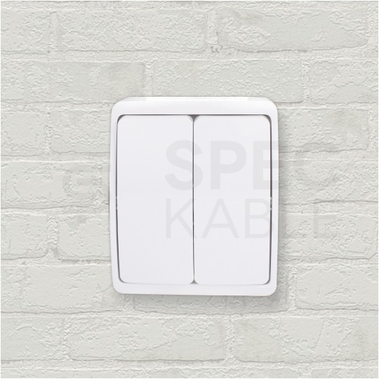 Łącznik świecznikowy podwójny natynkowy hermetyczny IP44 biały Koala ViPlast