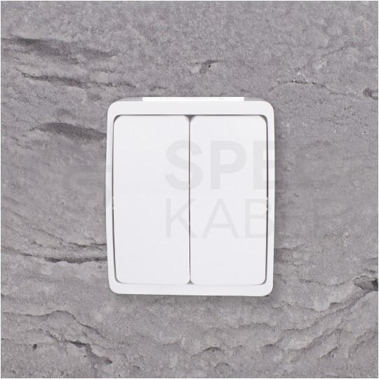 Łącznik świecznikowy podwójny natynkowy hermetyczny IP44 biały Koala ViPlast