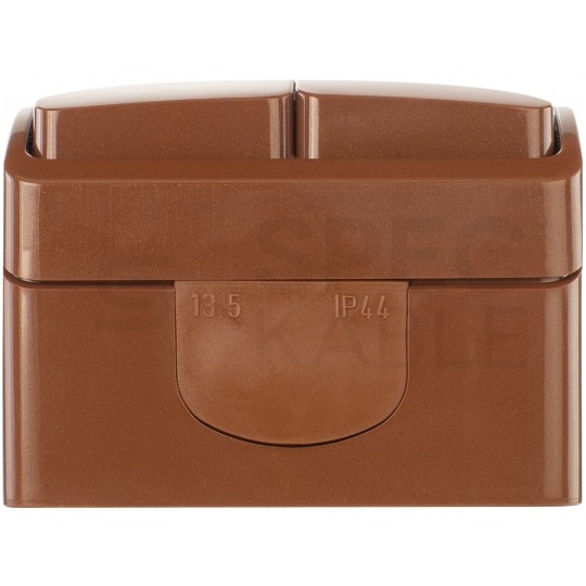 Łącznik świecznikowy podwójny natynkowy hermetyczny IP44 brązowy Koala ViPlast