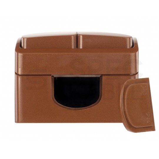 Łącznik świecznikowy podwójny natynkowy hermetyczny IP44 brązowy Koala ViPlast