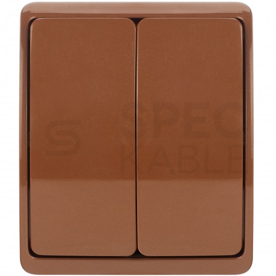 Łącznik świecznikowy podwójny natynkowy hermetyczny IP44 brązowy Koala ViPlast