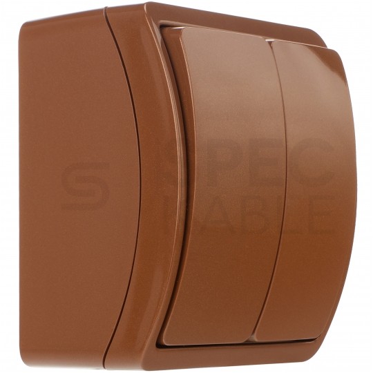 Łącznik świecznikowy podwójny natynkowy hermetyczny IP44 brązowy Koala ViPlast