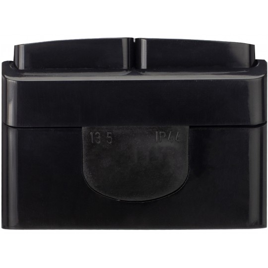 Łącznik świecznikowy podwójny natynkowy hermetyczny IP44 czarny Koala ViPlast