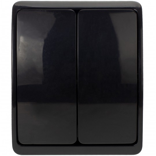 Łącznik świecznikowy podwójny natynkowy hermetyczny IP44 czarny Koala ViPlast